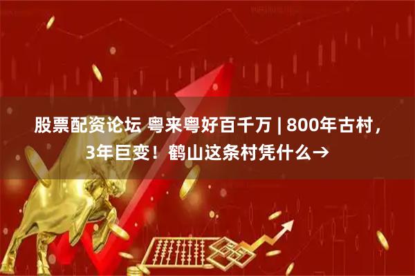 股票配资论坛 粤来粤好百千万 | 800年古村，3年巨变！鹤山这条村凭什么→